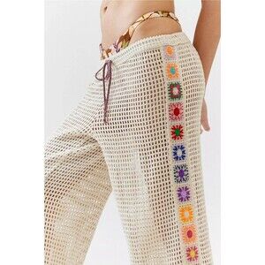 URBAN OUTFITTERS Out From Under Crochet Beach Pants Floral Sheer SIZE XS